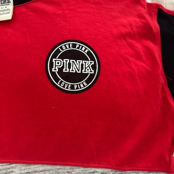 PINK Victoria's Secret Women's Red and Gray Long Sleeve Top - Picture 3 of 5